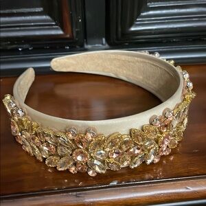 Crystal Embellished Gold and champagne Headband